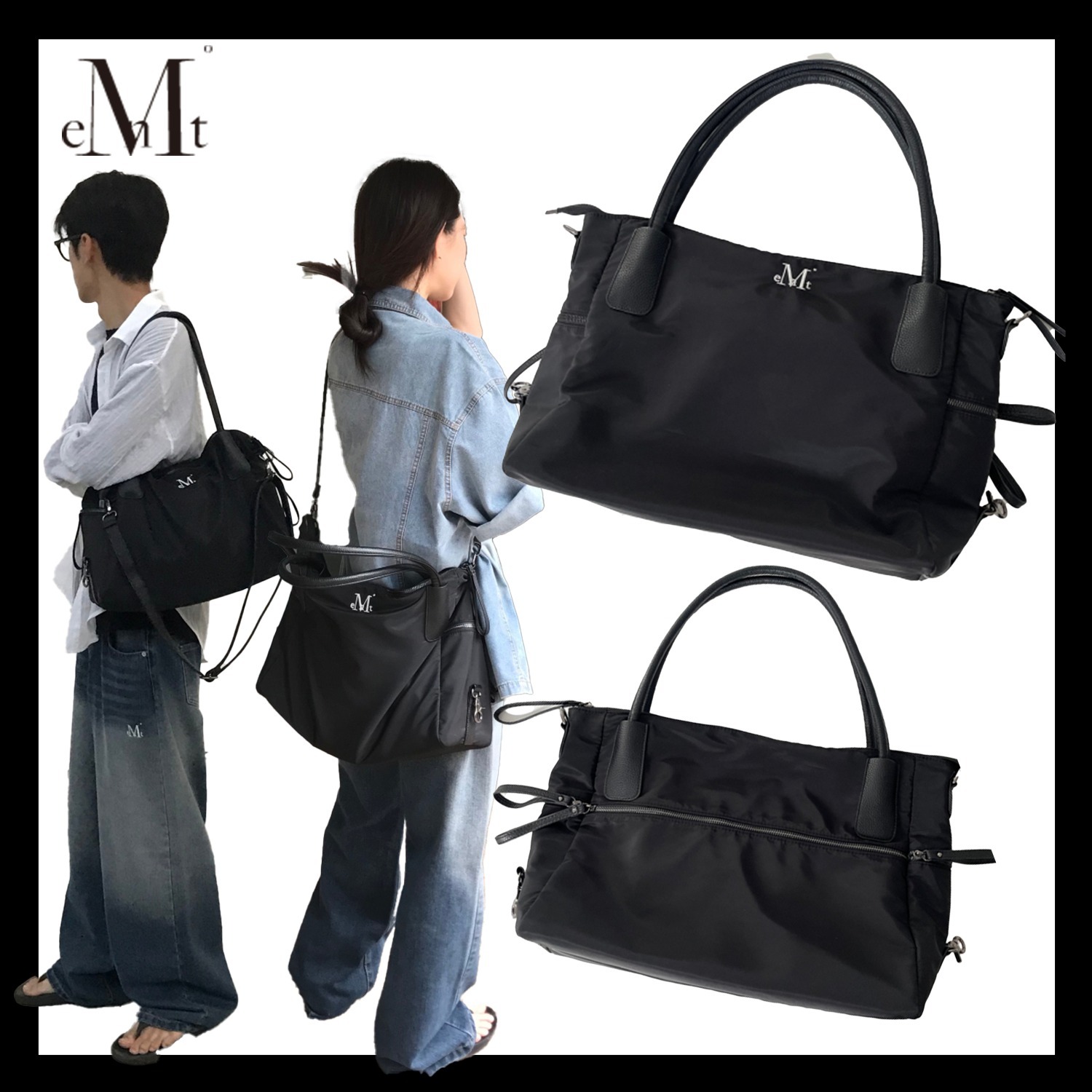 MUCENT】3WAY SIGNATURE LOGO TOTE BAG☆韓国の人気☆追跡付