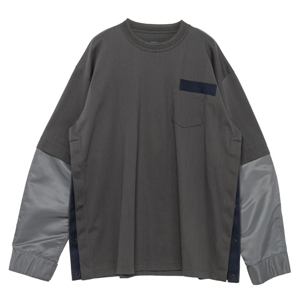 ◆sacai◆NylonTwill x CottonJersey L/S T-Shirt《すぐお届け》