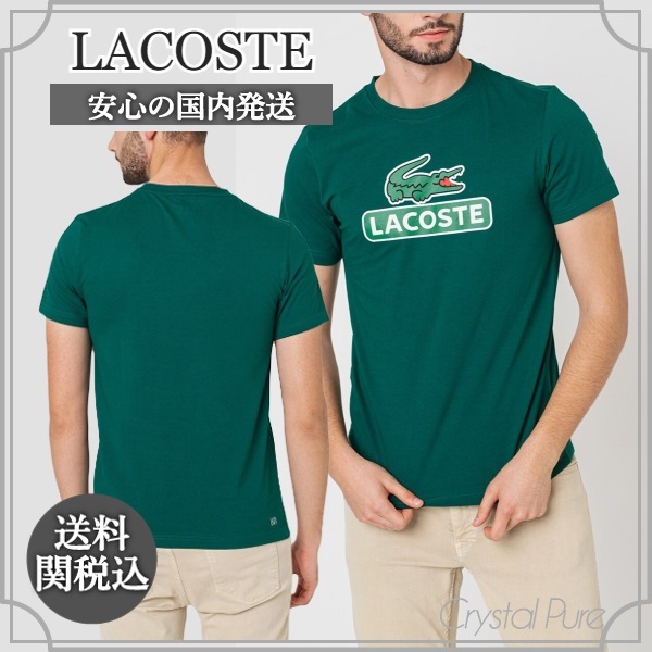 【LACOSTE】ロゴ ワニ プリント Tシャツ【送料関税込】