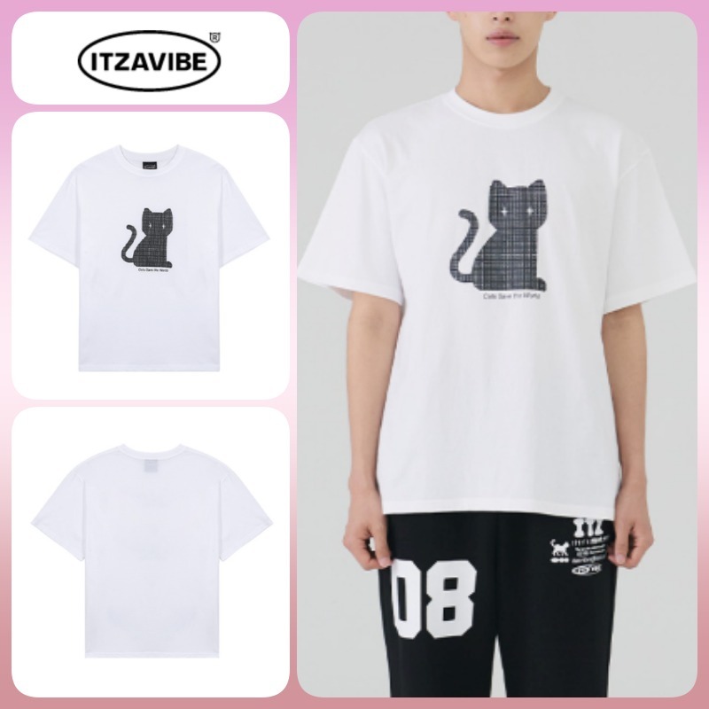 ◆24SS ITZAVIBE CHECKERED CAT T SHIRT◆