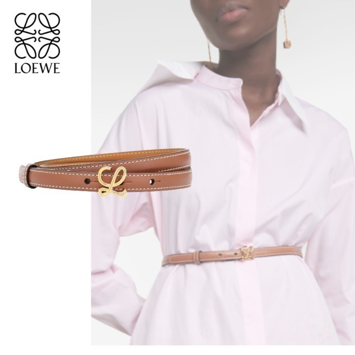 【LOEWE】レザー ベルト ブラウン