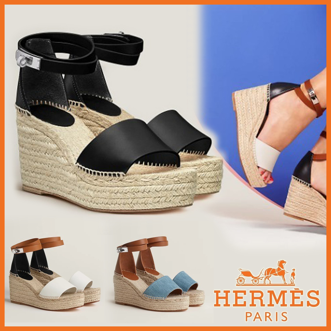 涼しい足もとに☆【HERMES】エスパドリーユ 《ティポリ》厚底