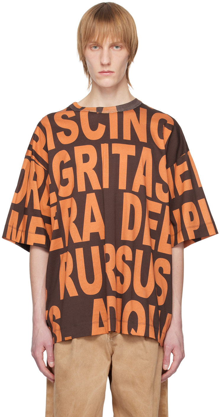 【関税込み】Dries Van Noten ブラウン オーバーサイズ Tシャツ