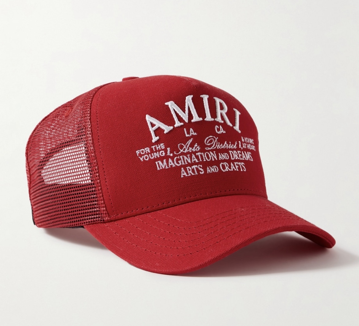 AMIRI ロゴ エンブロイダリー コットン&メッシュ キャップ 人気