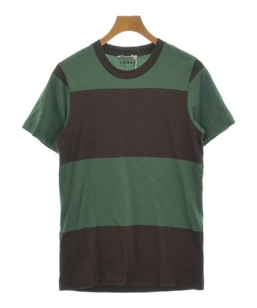 MARNI マルニ Tシャツ・カットソー 緑x茶 44(S位) 2108424L0062