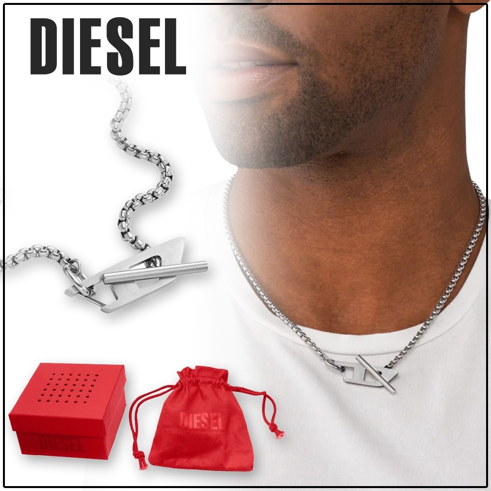 国内直営【DIESEL】Dx1477ステンレススティールチェーンnecklace