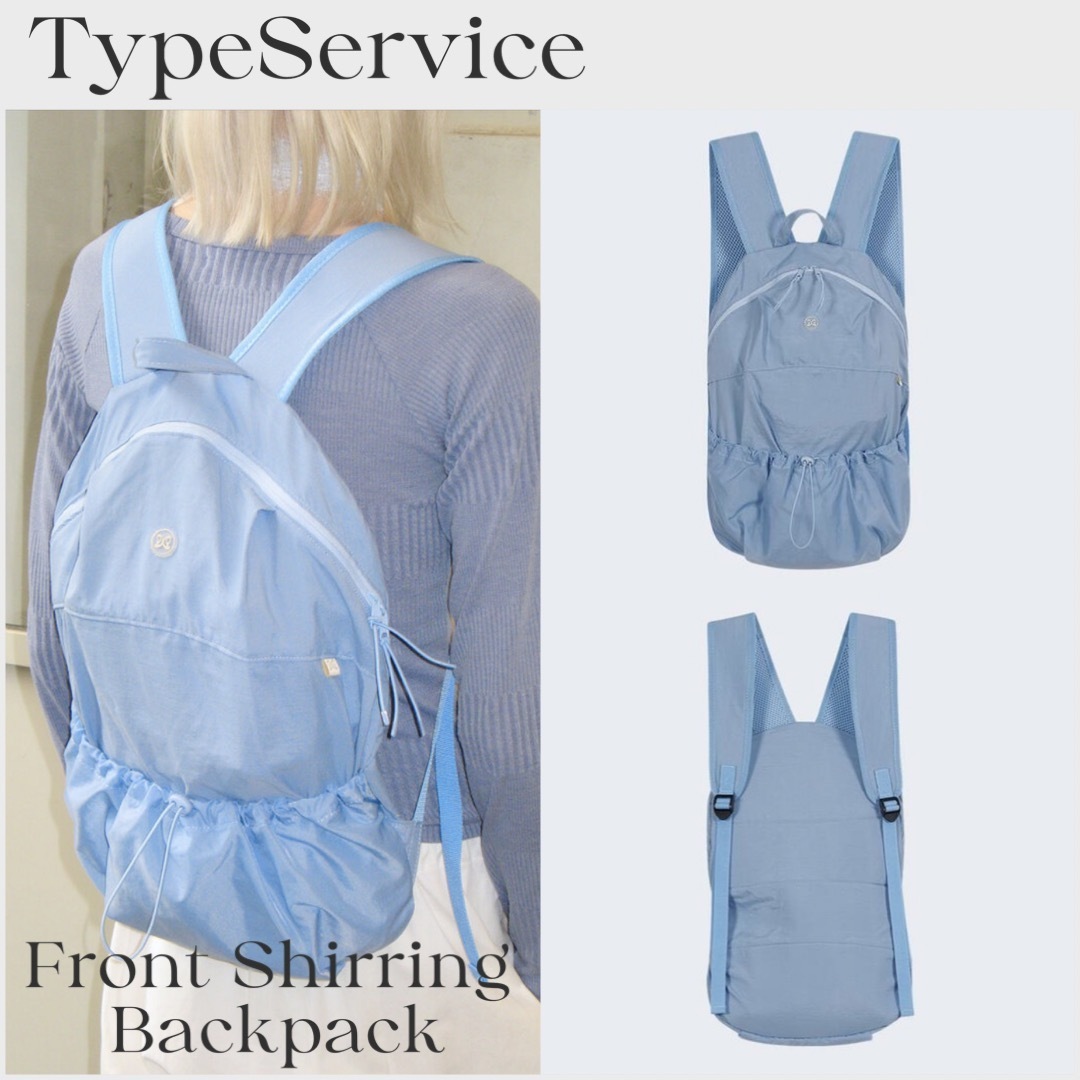 【韓国typeservice タイプサービス】Front Shirring Backpack