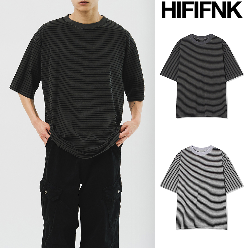 【HI FI FNK】Step Pigment Stripe Top