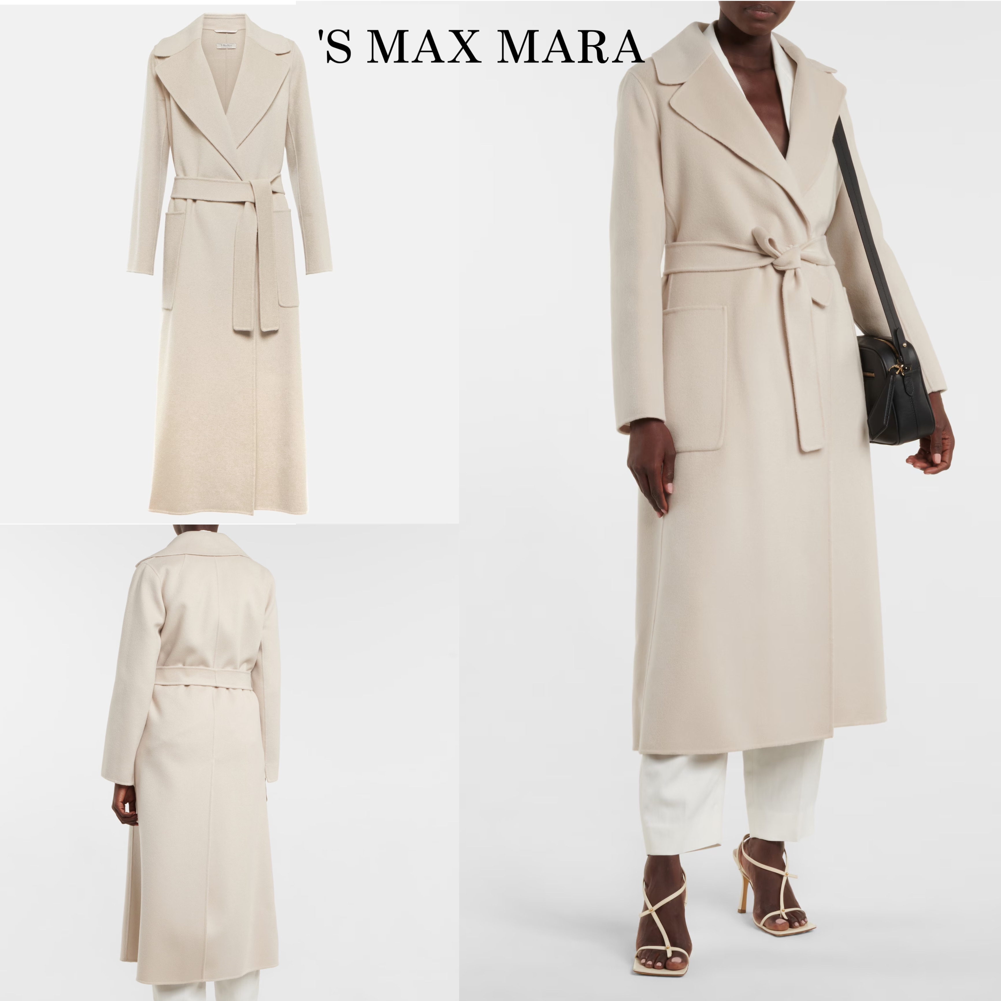 新作*S Max Mara* Paolore ウールコート エクリュ ロング