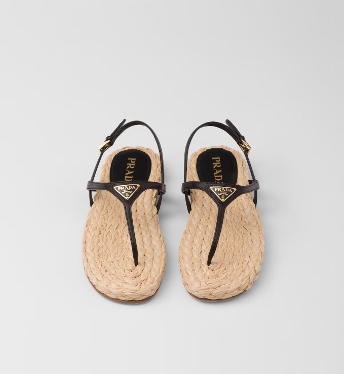 《送料無料》 PRADA Nappa leather thong sandals