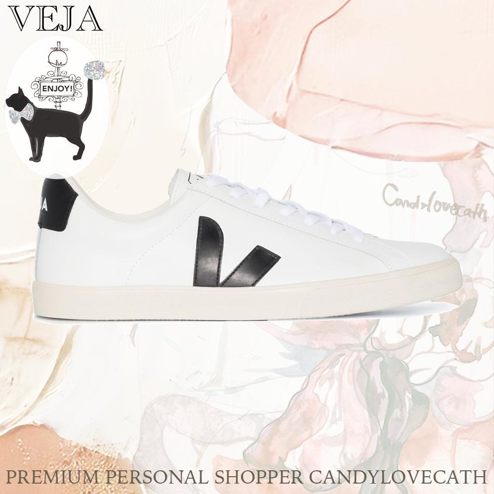 スニーカー VEJA WHITE AND BLACK FAUX LEATHER ESPLAR SNEAKERS
