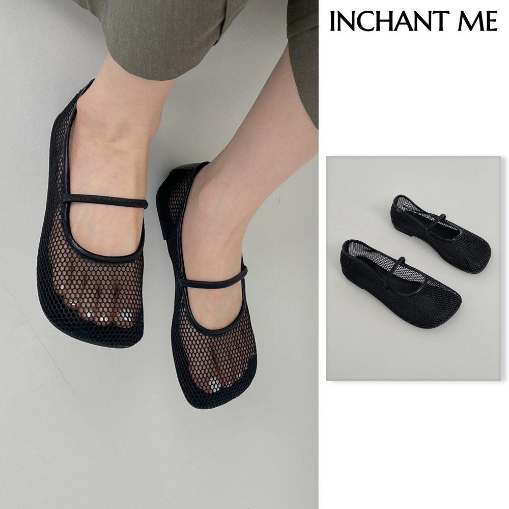 【INCHANT ME】Mesh See-Through Flat Shoes