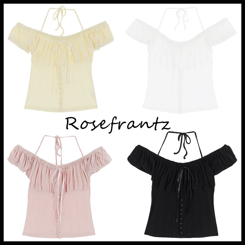 【ROSEFRANTZ】SHIRRING HOLTER OFF SHOULDER T-SHIRT
