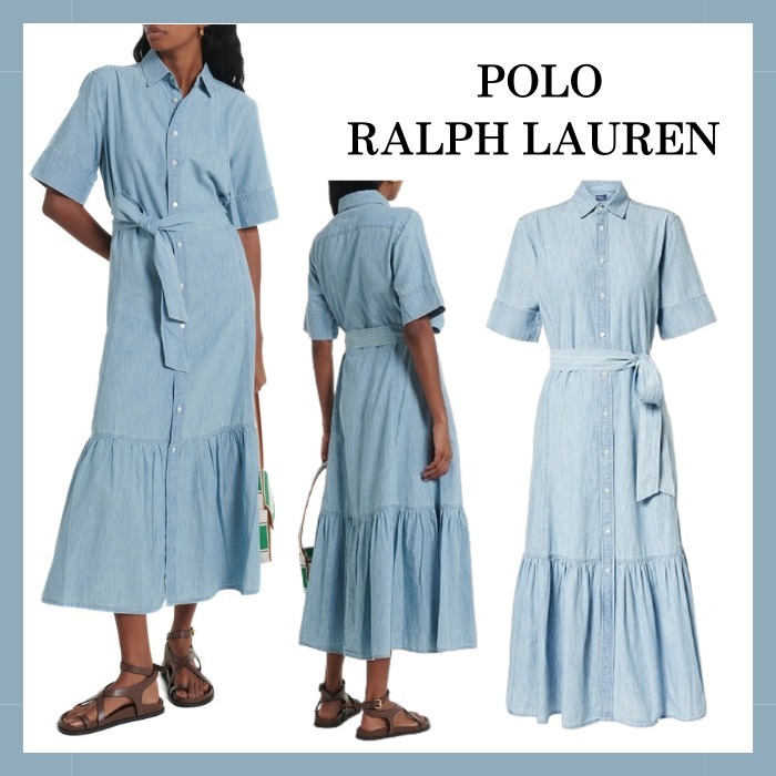 【POLO RALPH LAUREN】コットン シャンブレー シャツドレス