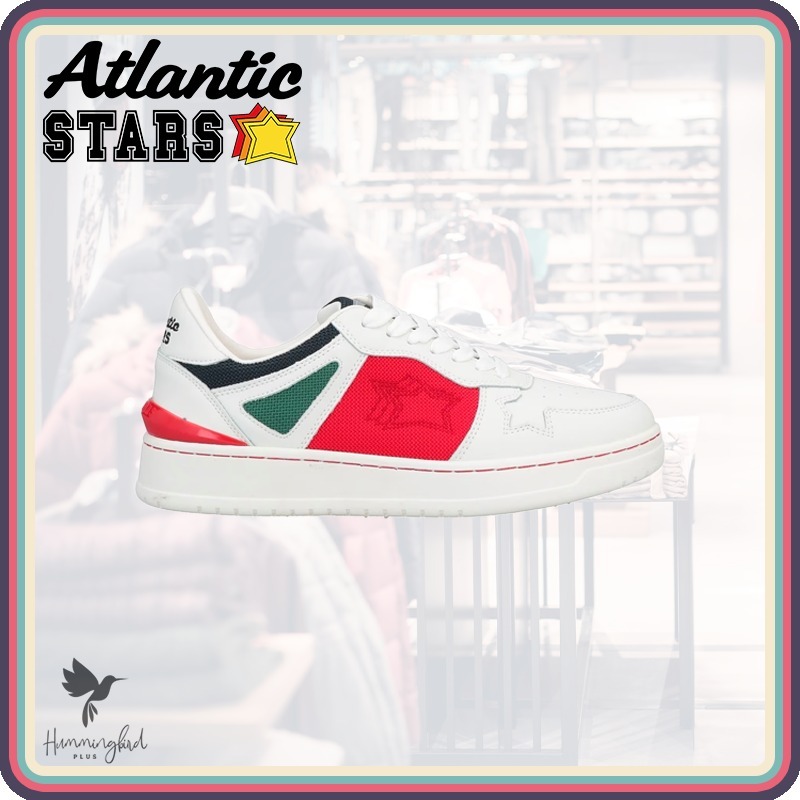 関送込 Atlantic STARS ★ レザー ローカットスニーカー White