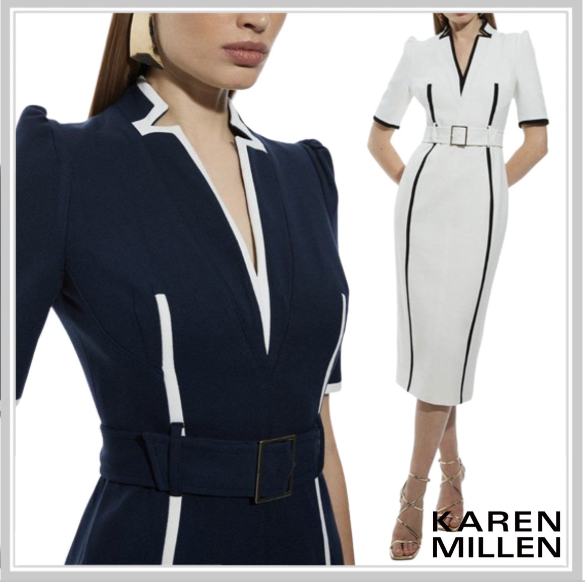 【Karen Millen】 Vネックタイトワンピース★
