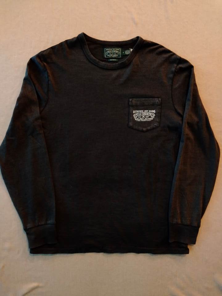ポロカントリー ラルフローレン ポケット Tシャツ 長袖 ロンT 黒