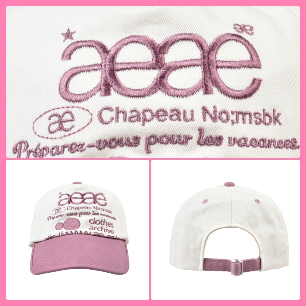 キャップ [aeae] WEB LOGO TWO TONE BALL CAP-WHITE/PINK