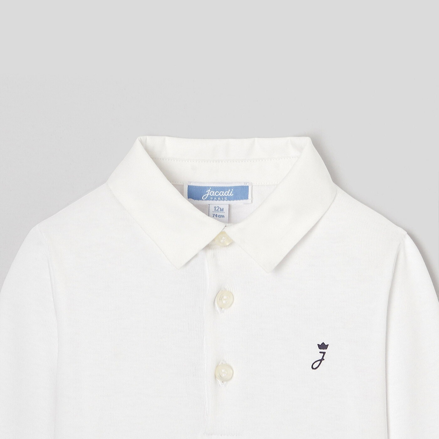 JACADI(ジャカディ)襟付Oxfordロンパース 18-36m essentiels