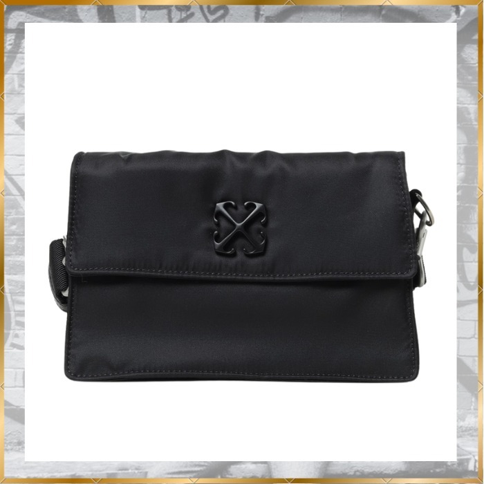 関税込 ◆大人気◆【Off-White】ロゴ ショルダーバッグ ブラック