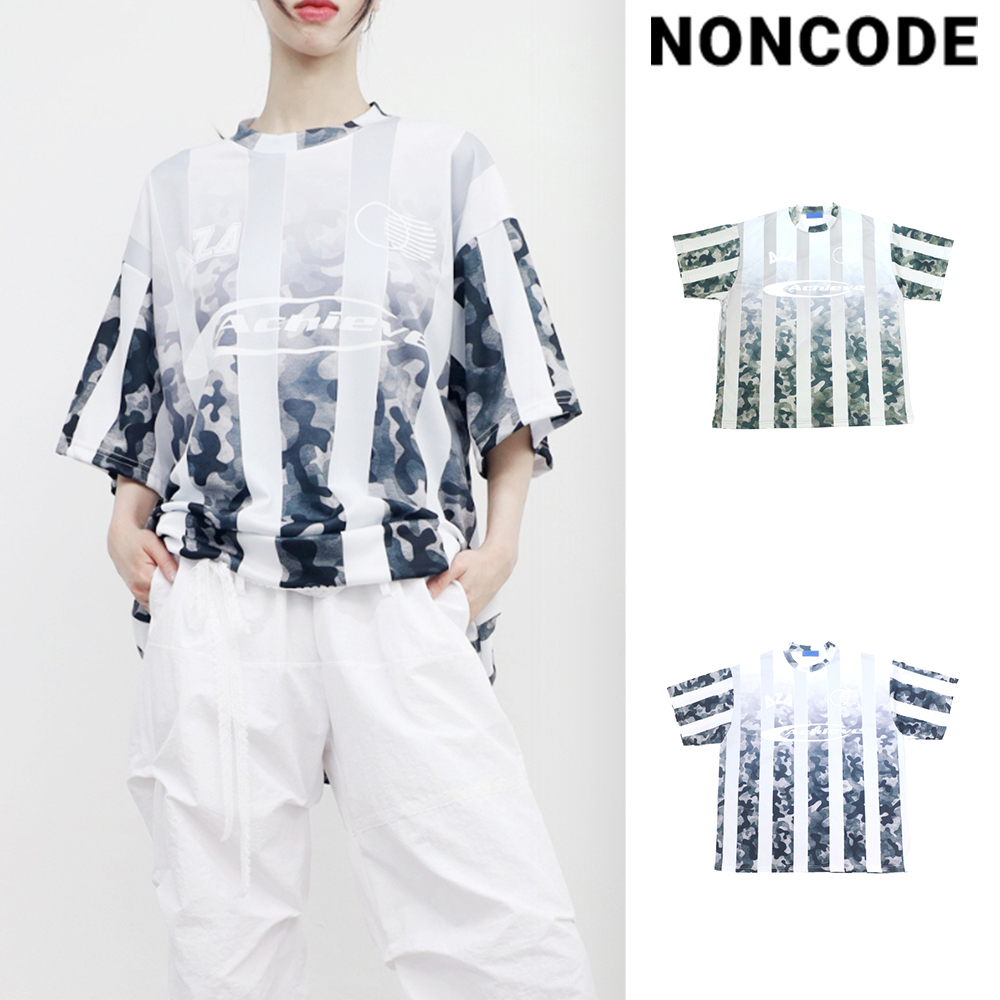 【NONCODE】(Unisex) Kio Camo lettering T-shirt