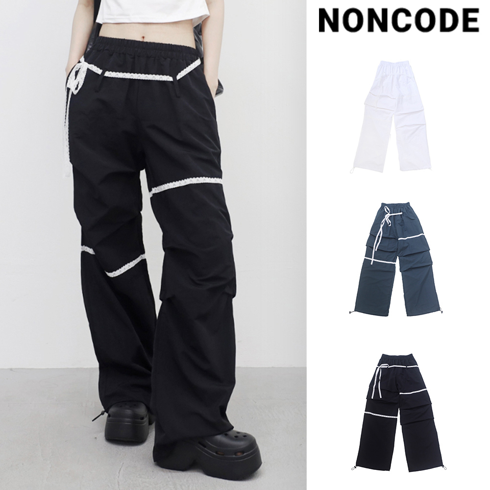 【NONCODE】Temo lace strap pants