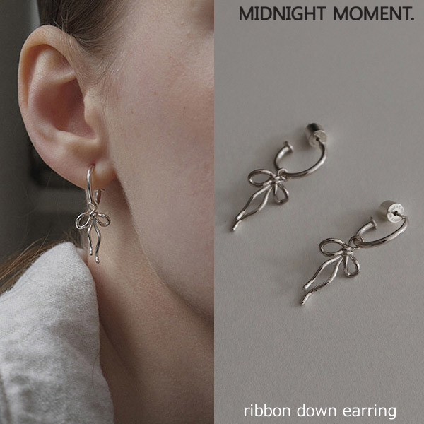 【MIDNIGHT MOMENT】ribbon down earring ピアス☆送料関税込