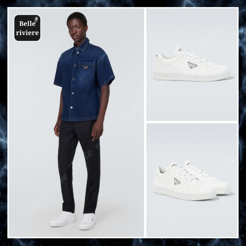 24PF new/PRADA ダウンタウンレザースニーカー Sneakers White