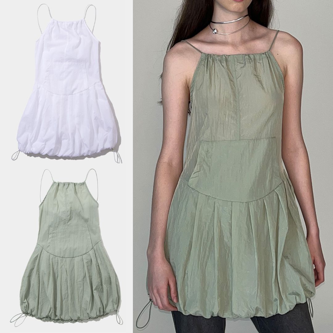 ワンピース PLACE STUDIO Balloon puff nylon stopper sleeveless 4BUK299