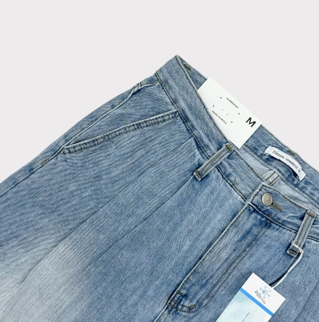 COSYHARU】Cool Wash Pintuck Linen Denim Pants (COSYHARU