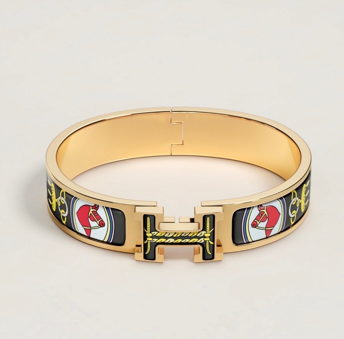 華やかで魅力的【HERMES】《クリックH》 エナメルブレスレット