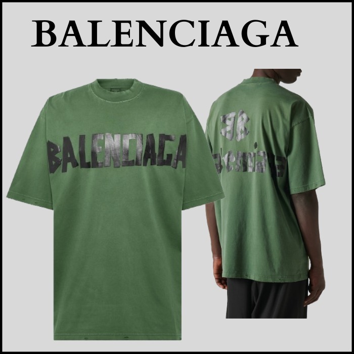 【BALENCIAGA】テープ コットン混 ジャージー Tシャツ