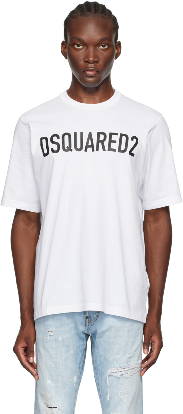 【関税込み】Dsquared2 ホワイト ルーズフィット Tシャツ