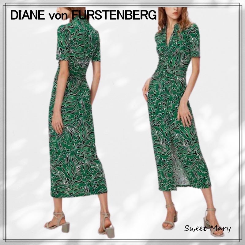 DVF☆Zoey フロントボタン ミディドレス♪【送料込】
