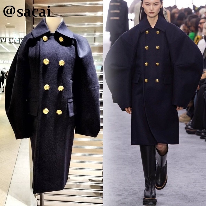 《上品な仕上がりの逸品》【sacai】ウール・メルトン・コート
