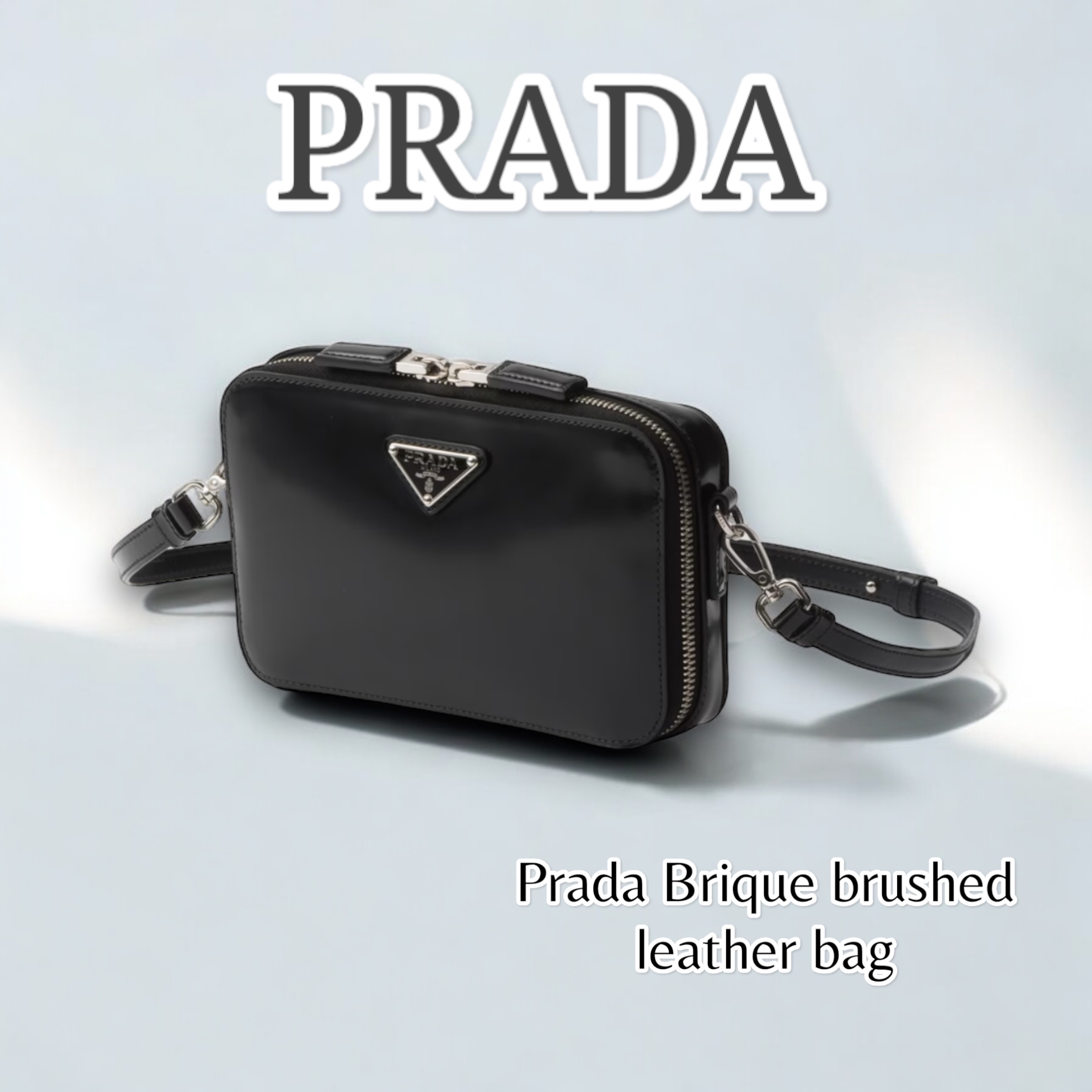 PRADA＊Prada Brique brushed leather ショルダーバッグ＊送料込
