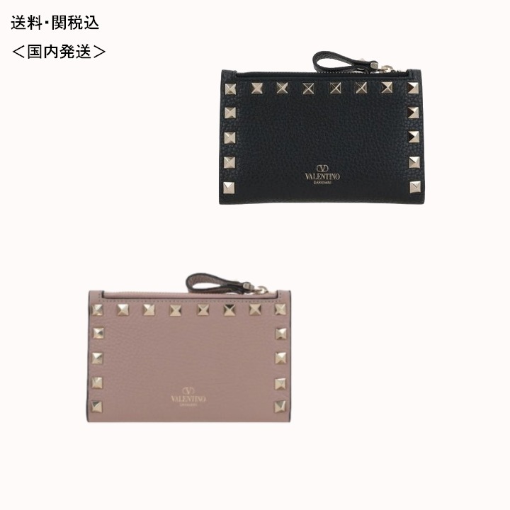 【VALENTINO GARAVANI】カーフスキン ジップカードホルダー