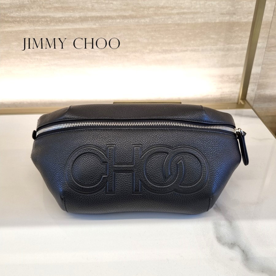 【セール】ジミーチュウ CHOO ロゴ レザー ウエストポーチ