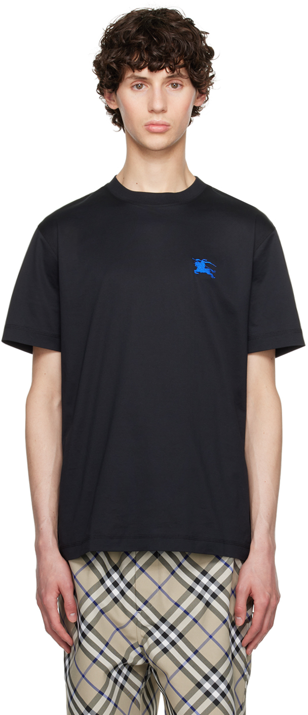 【関税込み】Burberry ブラック コットン Tシャツ