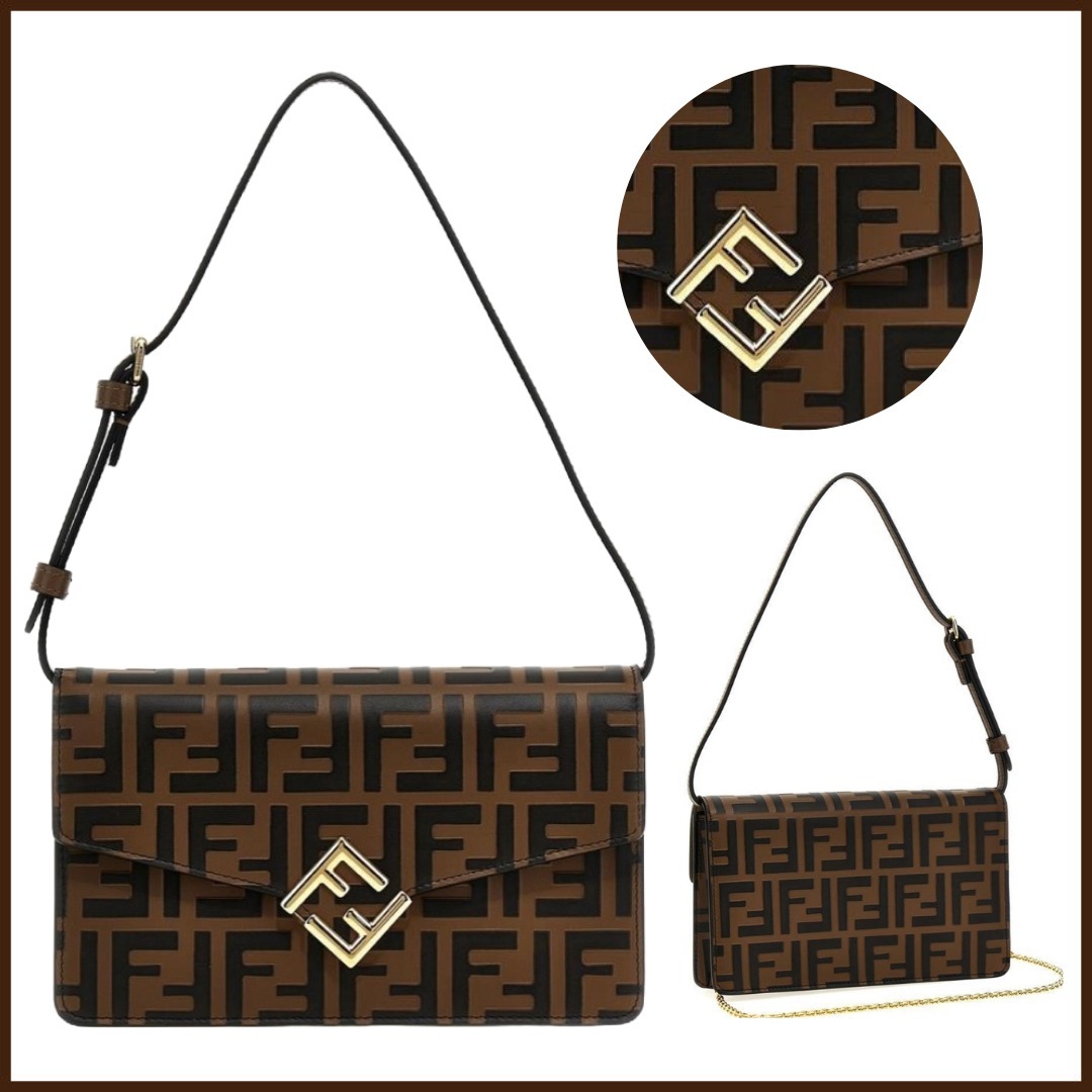FENDI 長財布/ウォレット 上品 チェーン ミニバッグ FF Diamonds