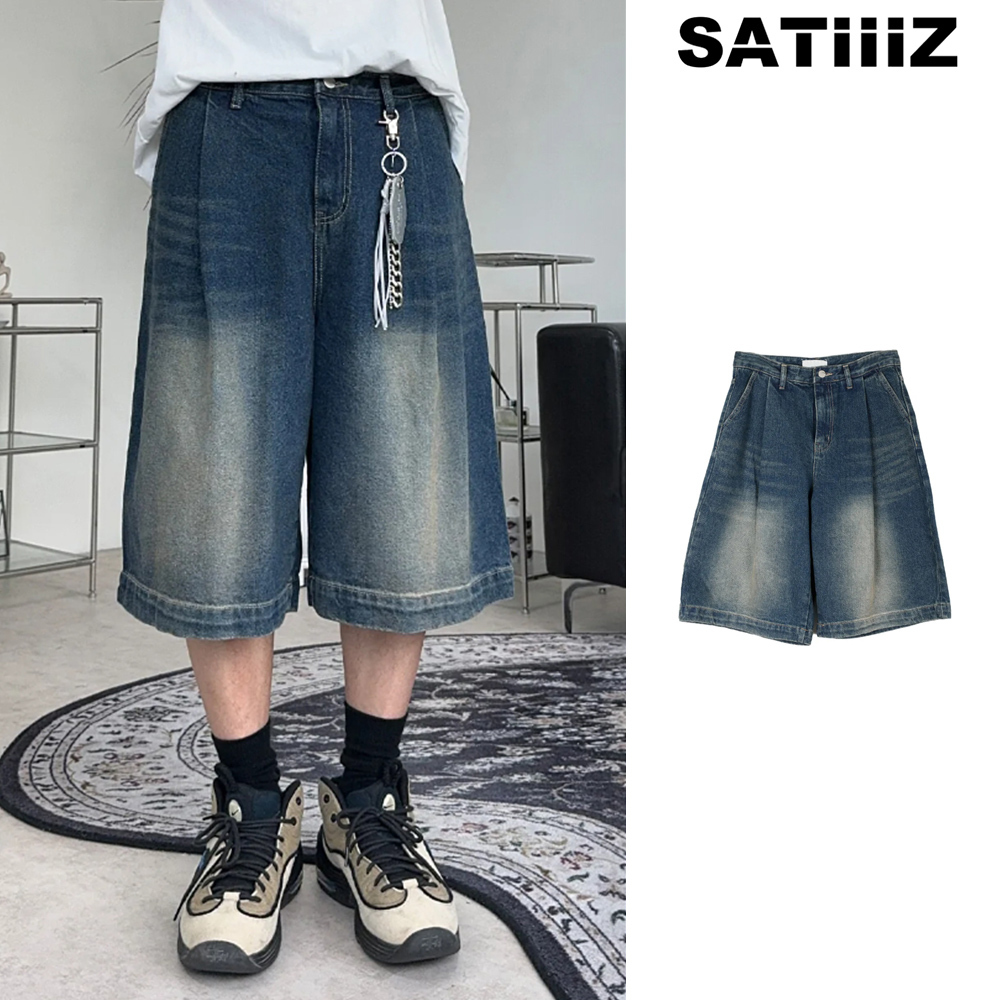 【SATIIIZ】Keron Teen Washing Bermuda Denim Pants
