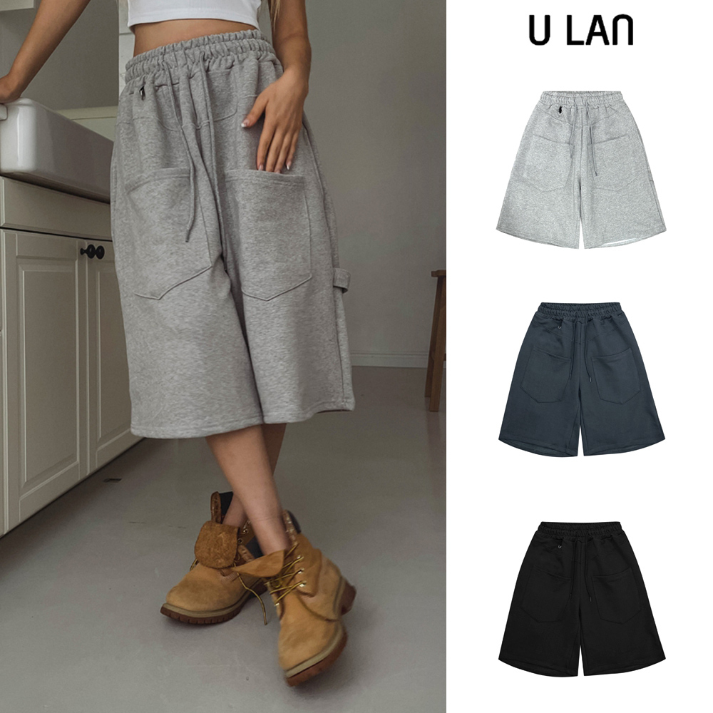 【U LAN】Dido Keyring Reverse Carpenter Bermuda Pants