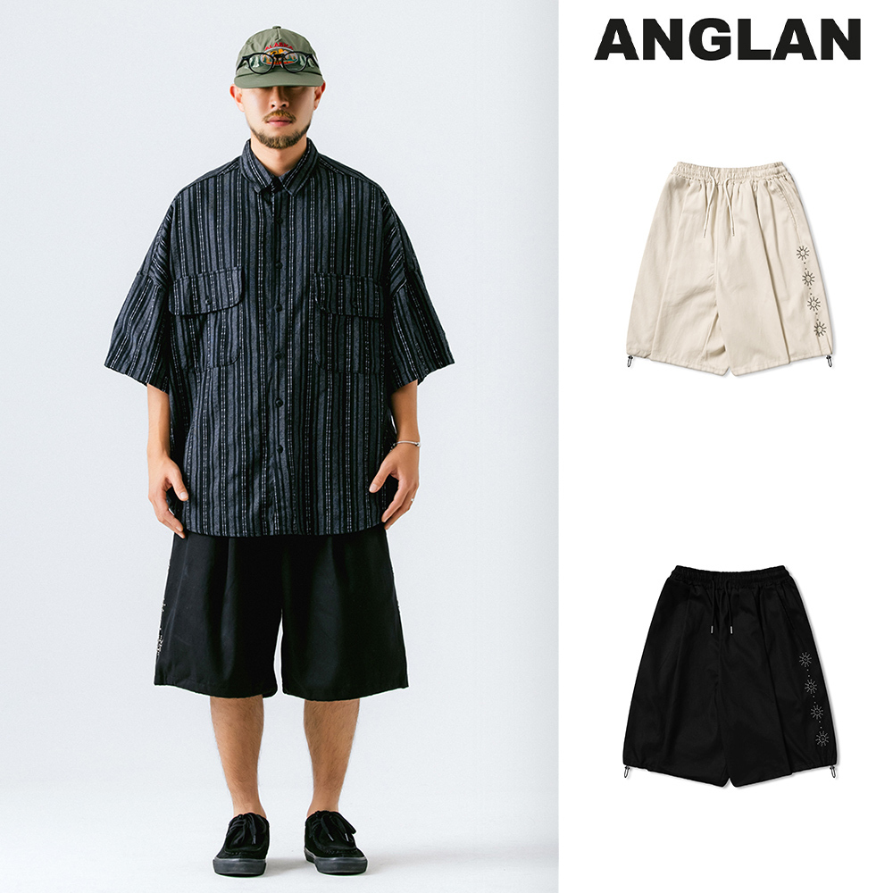 【ANGLAN】Stud Cotton Half Pants
