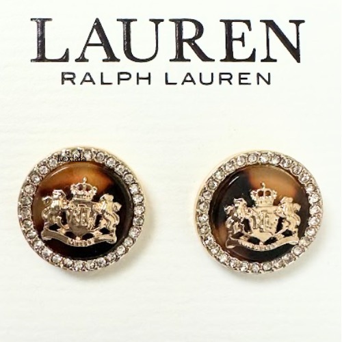 【Lauren Ralph lauren】Crest Tortoise Crystal Stud ピアス☆