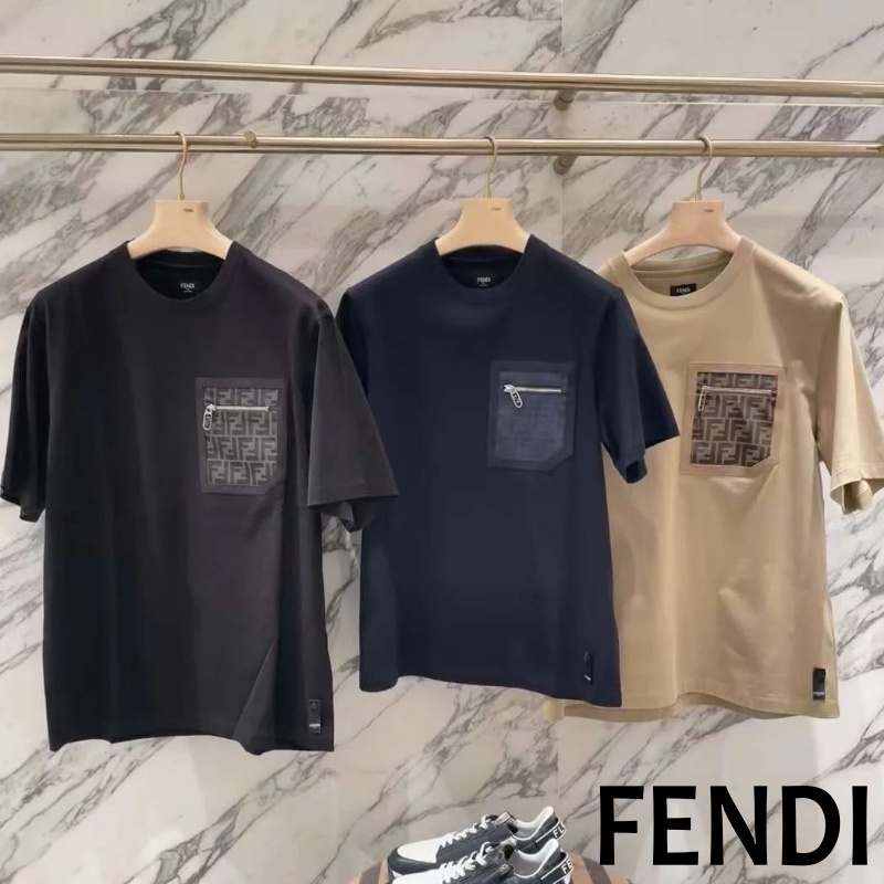 FENDI フェンディ コットン Tシャツ ジップポケット ４色