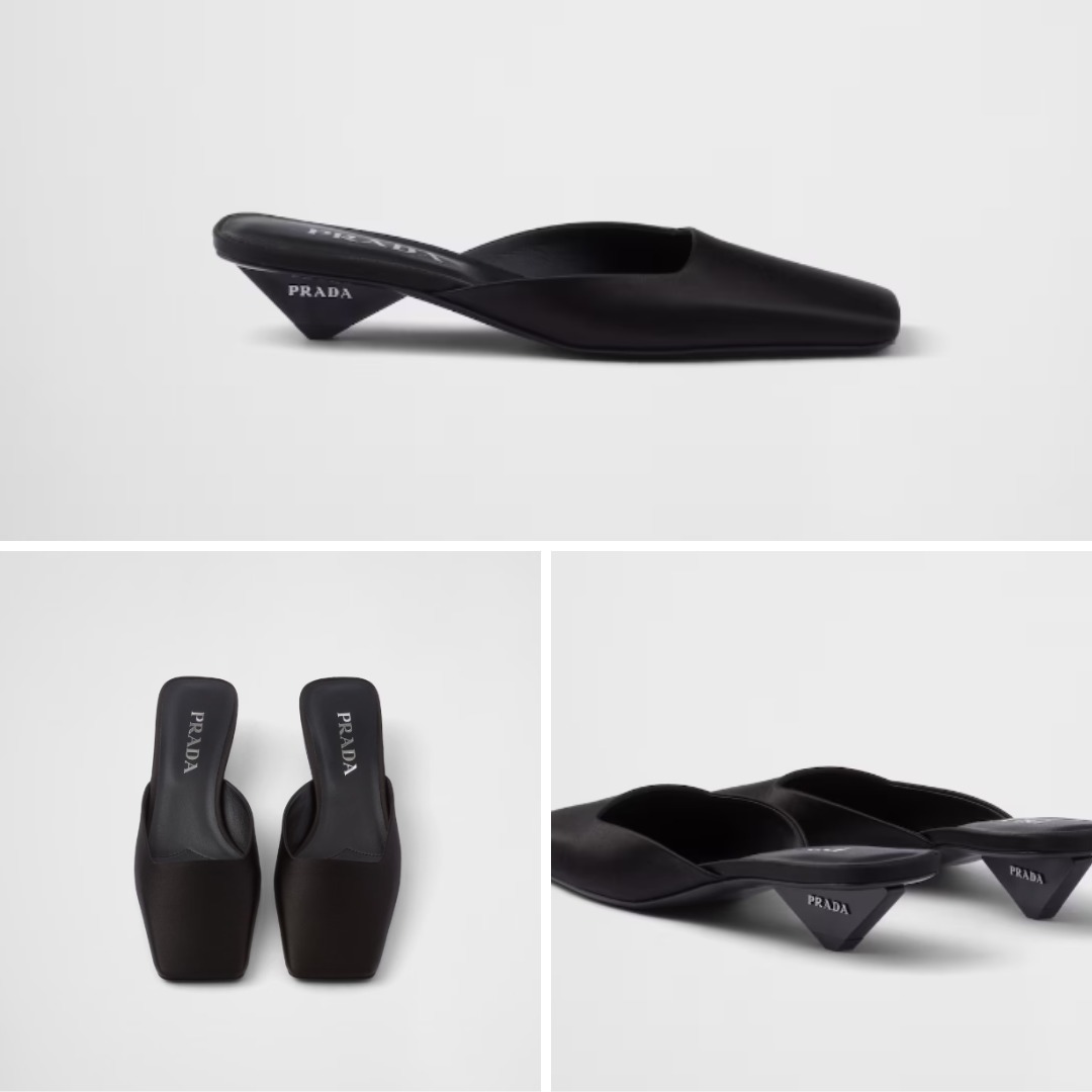 《送料無料》 PRADA Satin mules