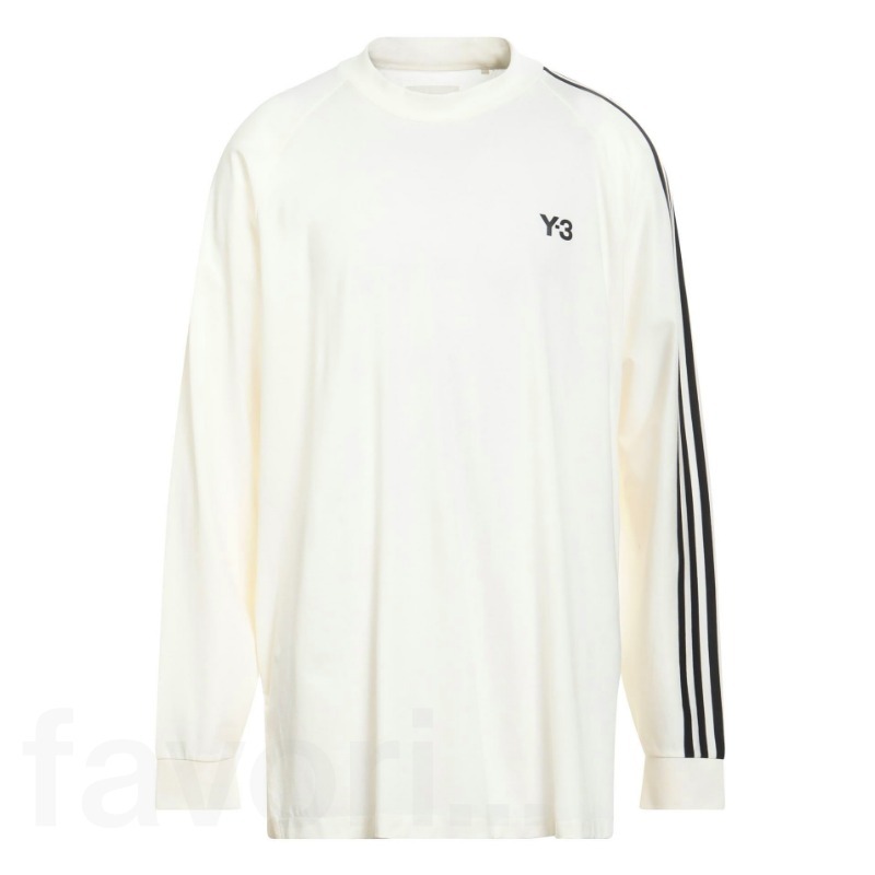 Y-3 ワイスリー 3ストライプ Tシャツ 長袖 ロンT 白