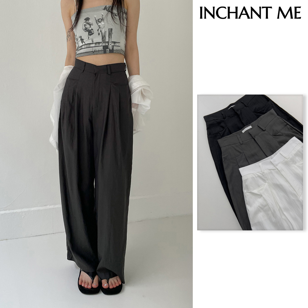 【INCHANT ME】LeM Pintuck Wide Slacks