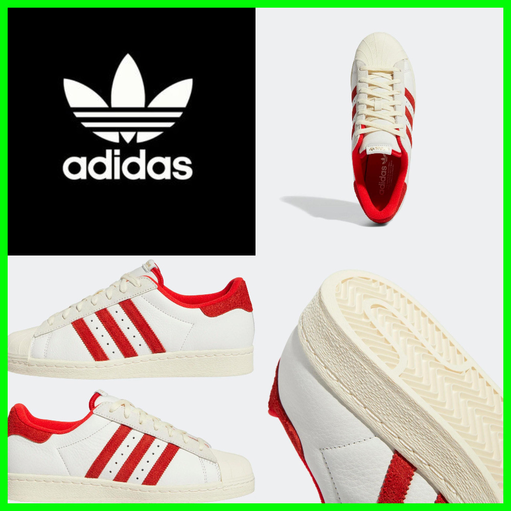 ★Adidas Superstar 82 Cloud White Vivid Red★