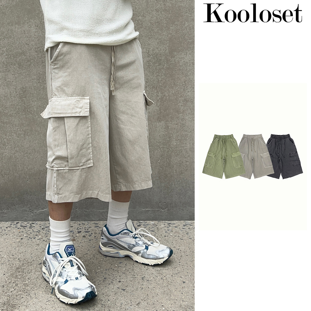 【KOOLOSET】Pigment Light Cargo Half Pants